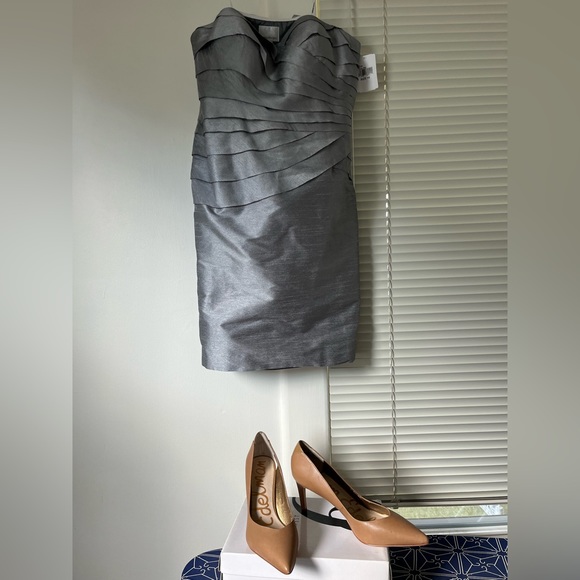 Donna Morgan Formal Silver/Grey Strapless Dress, size 14, NWT - Picture 14 of 15